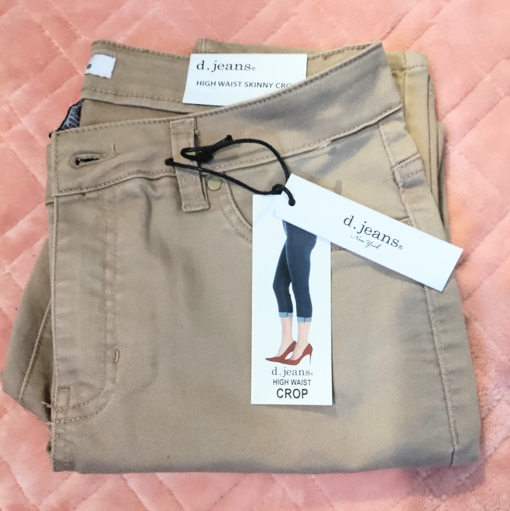 High Waisted Khaki Tan Jeans